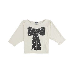 Scratch Womens Dotted Bow Print Graphic T-Shirt, NWT